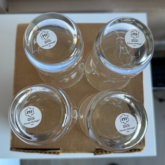 Vintage NEW! Set of 4 Princess House Heritage Original Crystal Glasses/Goblets - Picture 4 of 8